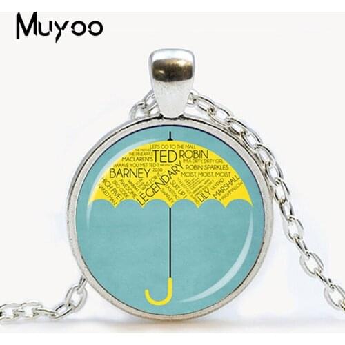 New How I Met Your Mother Blue French Horn Necklace Pendant with TV Hot Glass Dome Jewelry HZ1