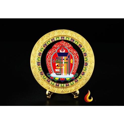 Wholesale Buddhist articles efficacious Tantric talisman Tibet Eight Auspicious Symbols of Buddhism Buddha gilding Kalachakra