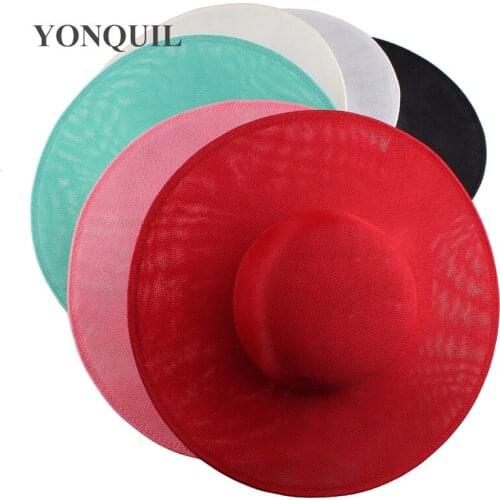 30Cm Round Copy Sinamay Fascinator Base DIY Hair Accessories Millinery Saucer Party Occasion Hats Cocktail Hat Material 5Colors