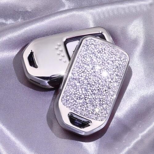 2019 Luxurious Starry Bling Crystal Diamond car key case Protector For Civic HR-V CRV Odyssey Accord 2013-2017 car accessories