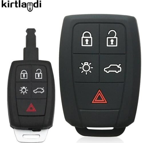 Kirtlandi Silicone Key Fob Case Cover Holder for VOLVO C30 V50 S40 5 Buttons Cover Car Accessories Keychain Holder Keyless Shell
