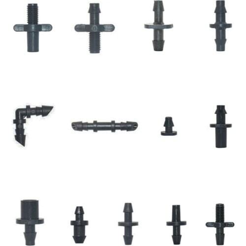 1/8 1/4 Inch Garden Irrigation Connectors Barbed Single Double Elbow Drip Arrow Coupling Watering Fitting For 3/5 4/7mm Hose