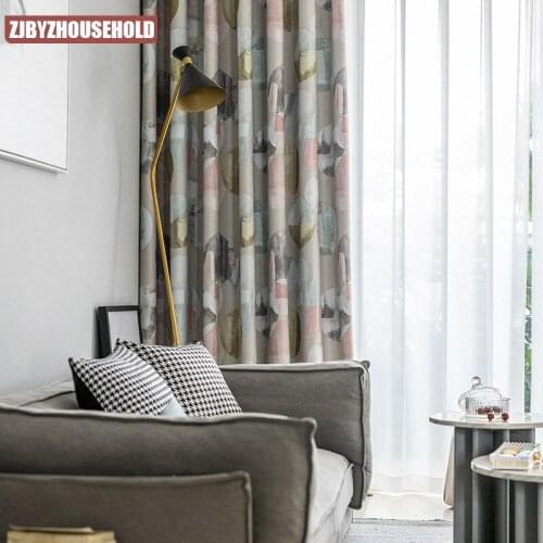 Modern Simple European Style Curtain Double-sided Blackout Printing Curtains for Bedroom for Living Room Luxury Curtains