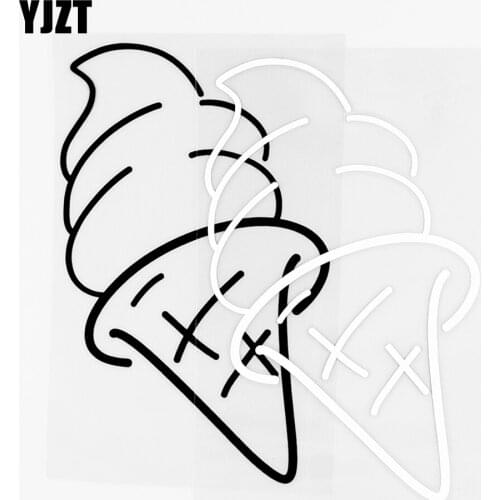 YJZT 9.5×15CM Fun Ice Cream Vinyl Car Stickers Decals Cool Body Styling Black/Silver 20B-0105