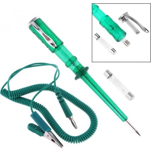 1pcs 6V-24V Green Voltage Circuit Tester Car Test VoltMet Long Probe Pen Auto Light Bulb Automobile Maintenance Tools