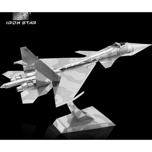 Iron Star D21120 3D Metal Jigsaw Puzzle Model Kit Su-34 Fighter Assembly Model Building Kits For Adults DIY 13.3x6.5x8.8CM