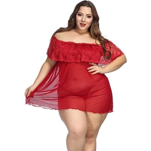 Women Large Sexy V-neck Lingerie Night Dress Sleeveless Ladies Satin Nightgown Plus Size See Through Lace Sleepwear Nightwear