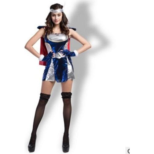 Woman Thor Cosplay show cloth Halloween goddess Athena Wizard Costume Carnival Purim Festival parade party dress