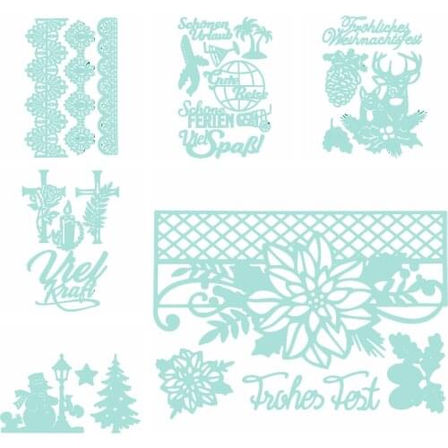 Winter Snowman Moose Flower Lace Metal Cutting Dies DIY Card Album Photo Make Scrapbook Crafts Stencil New Supplie Die Cuts 2020