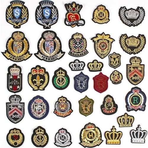 Silver Color Gold Badge Student Children Cloth Stickers Clothes Patch Stickers Repair Manufacturers Custom Cross-Border