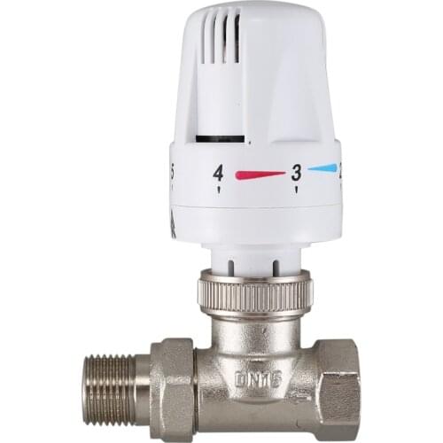 1/2Inch Brass Thermostatic Radiator Valve Straight Type DN15 Automatic Temperature Control Valve Floor Heating