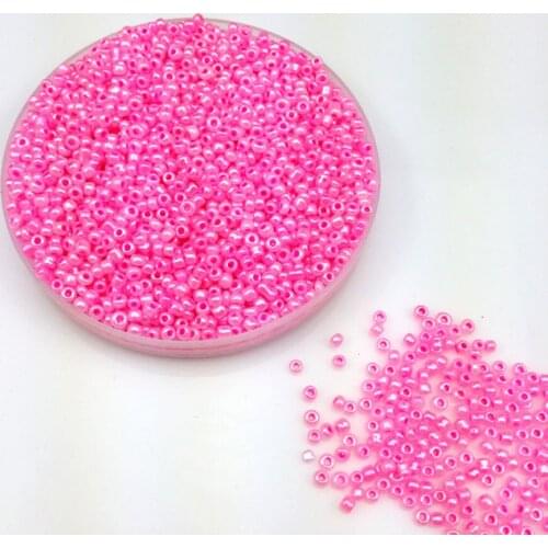 16g 1000X 2mm AB Dark Rose Pink Colorful Round Opaque Loose Spacer Bead Cezch Glass Seed Beads Handmade Jewelry DIY Garment Bead