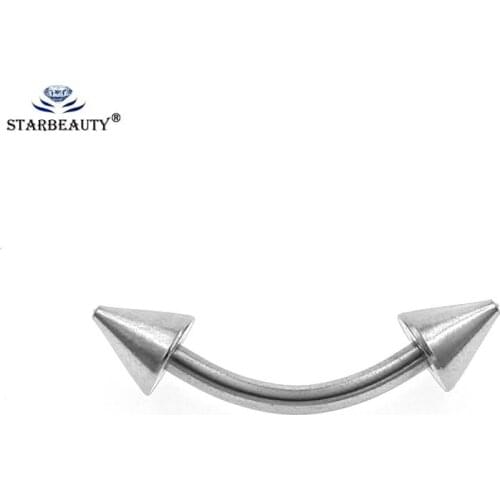 2 pieces Mix Color 2 * 13mm stainless steel eyebrow pencil body jewelry curved vertical personality piercing tragus earrings