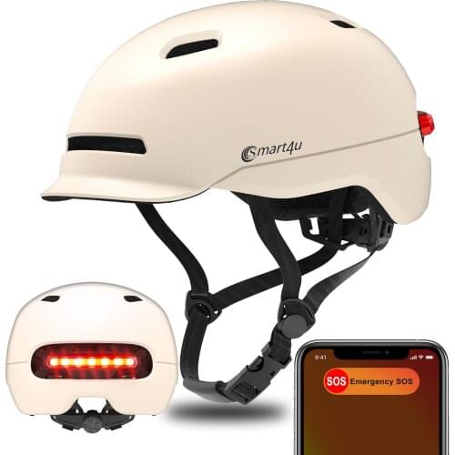 2021 Smart4u MTB Urban Bicycle Men Safety Helmet Sport Adult Cycling Smart Bike Signal Light SOS Alert Riding Womens Ultralight