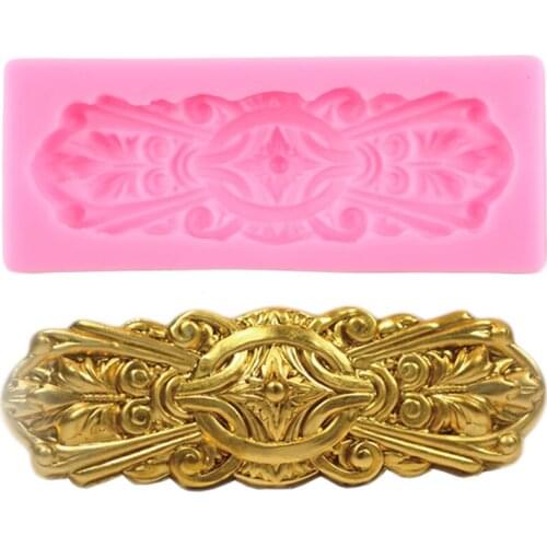 3D Craft Baroque Relief Silicone Mold Lace Cake Border Fondant Molds Cake Decorating Tools Resin Candy Chocolate Gumpaste Moulds