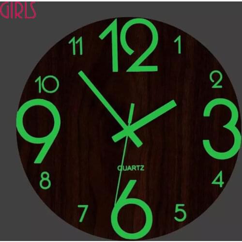 3D Luminous Wall Clock Brief Creative Quartz Quiet Hanging Clocks DIY Acrylic Glow Dark Modern Watches Night Lights Decoration