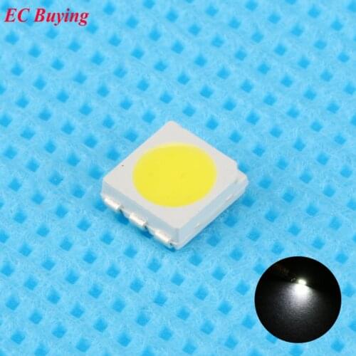 50pcs Ultra Bright 5050 LED SMD White Chip Surface Mount 20mA Light-Emitting Diode LED SMT Bead Lamp Light DIY Practice