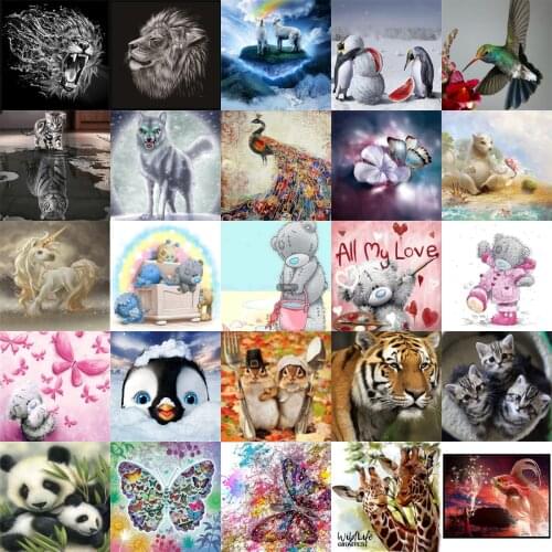 5D DIY Diamond painting tiger cat Animal embroidery cross stitch mosaic home decor sticker crafts