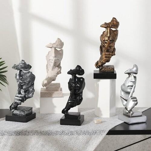 Abstract art face mask mini silence is gold ornaments creative ornaments office study craft furnishings