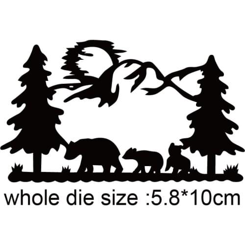 Bear family mountain Metal Cutting Die Stencils for DIY Scrapbooking Album Decorative Embossing Hand-on Paper Craft Cards
