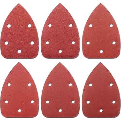 Detail Sander Paper, 120-600 Grits, Hook And Loop Backing, 5 Holes, For Sanding And Polishing, 60 Sheets Promotion