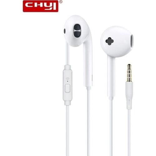 CHYI Sport Earphone wholesale Wired Super Bass 3.5mm Crack Headset Earbud with Microphone Hands Free for Samsung Ear Phone