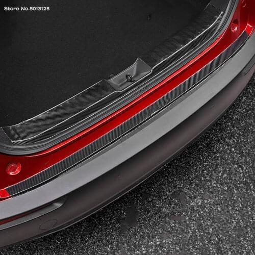 For Mazda CX30 CX-30 2020 2021 Car Exterior Interior Rearguards Rear Bumper Trunk Trim Bumper Pedal PU Leather Cover Accessorie