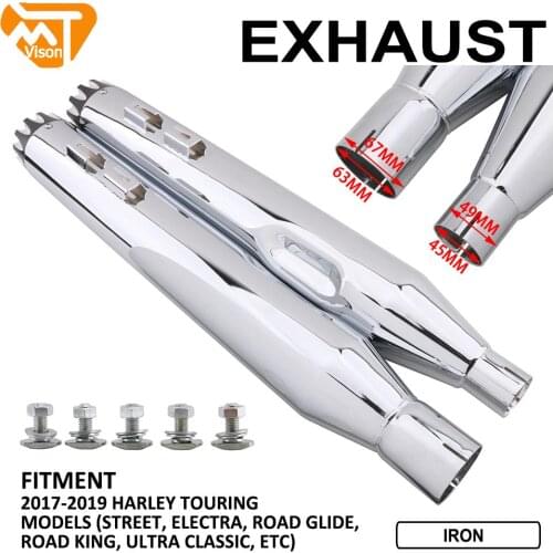 Motorcycle Exhaust Pipe Mufflers Megaphone For Harley TOURING MODELS ULTRA CLASSIC ROAD KING Street Bike 2017 2018 2019
