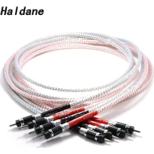 Haldane HIFI one pair 2 to 2 Speaker Cable 7N Nordost Valhalla Carbon Fiber Banana Plug Player Speaker Audiophile Cable