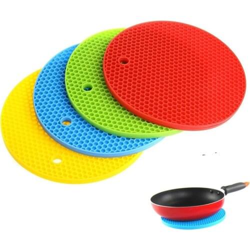 Round Heat Resistant Silicone Mat Drink Cup Coasters Non-slip Pot Holder Table Placemat Kitchen Accessories Onderzetters