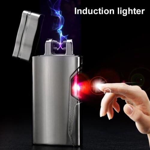 Cool Infrared Induction Double Arc Usb Luxury Cigarette Lighter Veiper Eletronico Mechero Recargables Windproof Encendedores