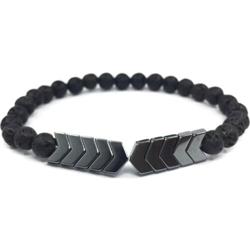 Fashion Lava Stone Bracelets Bangle Balance Yoga Magnet Beads Bracelet For Men Women