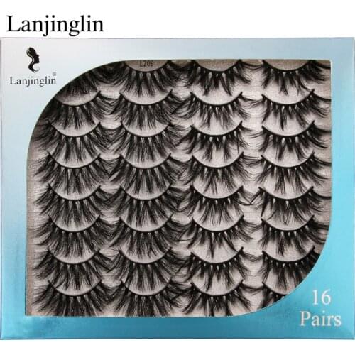 LANJINGLIN 5/16 Pairs Multipack Mink Eyelashes Set False Lashes Makeup 3D Mink Lashes False Eyelash Extension Wholesale Lash
