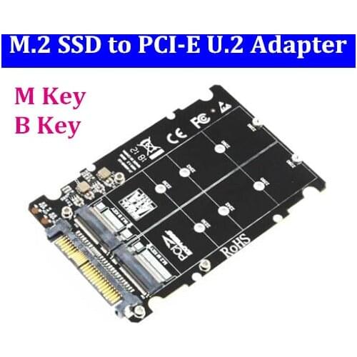 NEW 2 in 1 M.2 NVMe SATA-Bus NGFF SSD to PCI-e U.2 SFF-8639 Adapter PCIe M2 Converter Desktop Computer