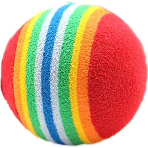 1Pc Rainbow EVA Pet Toys Ball Interactive Rattle Scratch EVA Ball Training Balls Pet Toys Cat Dog Play Chewing Supplies