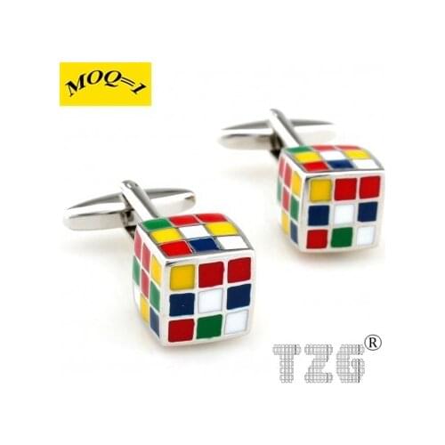 Rubiks Cube Cufflink Cuff Link 1 Pair Free Shipping Promotion