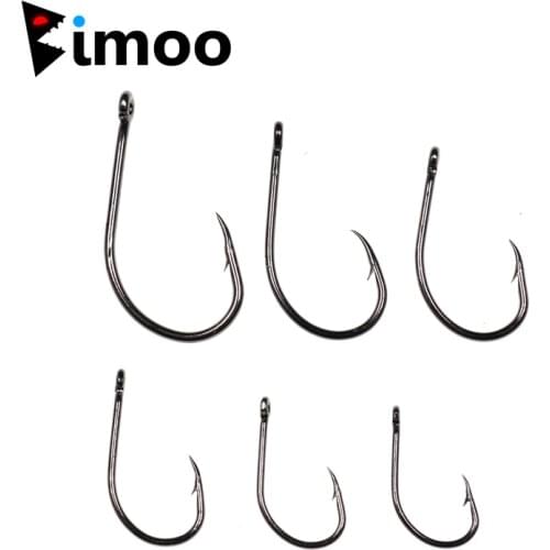 Bimoo 1Pack 3X Faultless Oshaughnessy Fishing Hook Barbed Sharp Tip Fish Hooks for Freshwater Saltwater Fishing