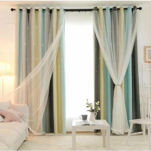 New Hollowed Out Star Shading Window Blackout Curtain Drapes Purdah for Living Room Princess Children Baby Kids Room Curtain
