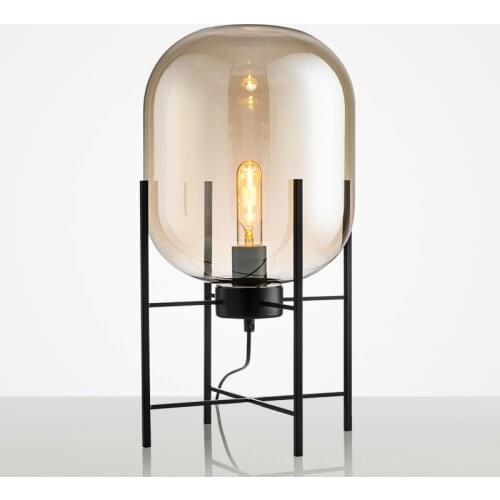 Modern Glass Floor Lamp Four Tripod Lights Home Deco Lighting Fixtures LED Living Room Bedroom Smoke Gray Glass Standing Lamp