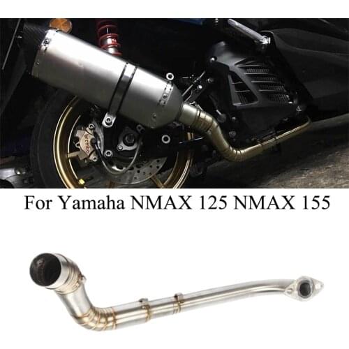 Motorcycle exhaust For Yamaha NMAX155 NMAX125 2017 2016 2015 nmax 125 155 muffler middle link pipe collector front down Modified