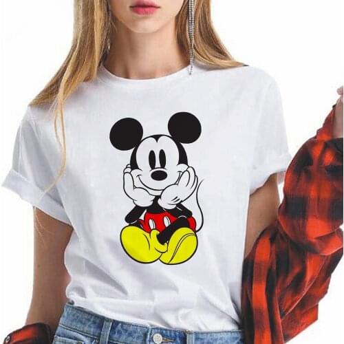 Mickey Mouse Women T Shirt Disney Summer Vogue Pretty Womens Clothing Usa Streetwear Casual Brand Tshirt Top Tumblr Dropship