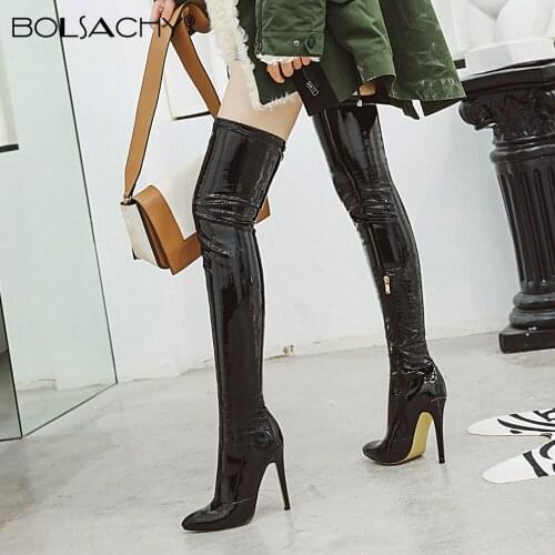 Sexy Stiletto High Heels Over The Knee Boots Women Stretch Thigh High Boots Ladies Autumn Winter Long Boots Shoes Cuissardes