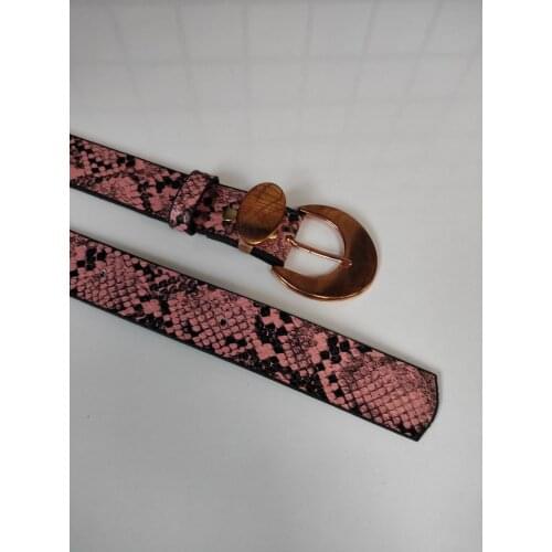 Womens Belt Snake Skin Design Various Colour Fashion Accessories Stylish Decor Metal Buckle Fake Leather