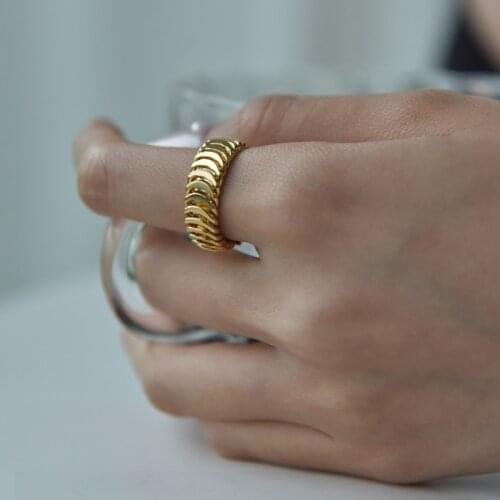 2020 French Gold Color Fishbone Chain Rings Multi Arrow Geometric Rings for Women Femme Minimalist Jewelry Adjustable Open Ring