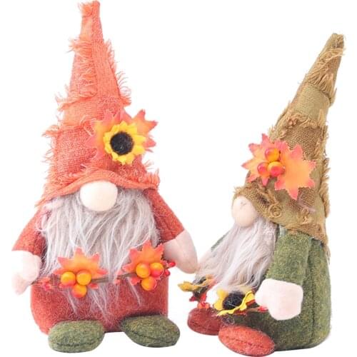 1PC Cute Sunflower Faceless Doll Plush Stuffed Doll Toy Handmade Cute Dwarf Plush Doll Home Decoration Ornament For Kids Gift