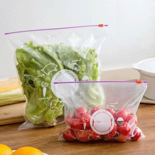 10Pcs/Set Waterproof Zip Lock Food Refrigeration Unfreeze Easy Use Anti Leakage Storage Seal Bag Fresh Pouch Heat Resistant