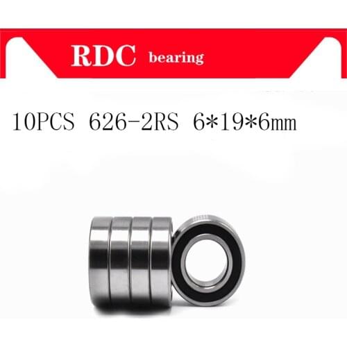 10PCS ABEC-5 626 2RS 626RS 626-2RS 626 RS 6*19*6 mm double Rubber seal High quality Deep Groove Ball Bearings