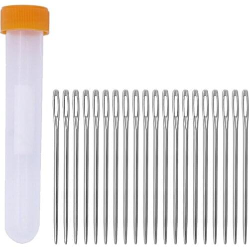 100PCS Blunt Gold Tail Large Eye Needles Stainless Steel Mix Size Wool Sewing Needles Embroidery Tapestry Tool 5.3mm 6mm 7mm