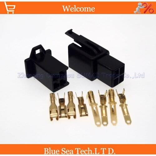 2.8mm 4 Way/pin Electrical Connector Kits Male&Female sets for E-Bike,Motorcycle,Motorbike,car etc.Black color