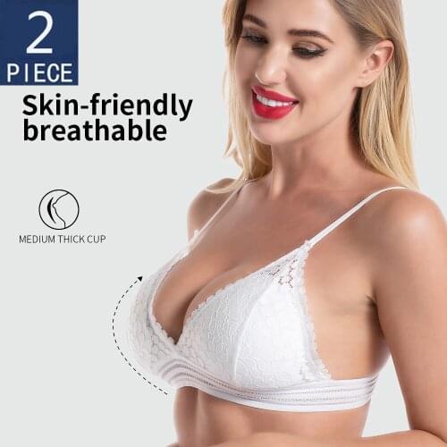 2PCS Bra Women underwear bralette top sexy push up bra strapless lace Female bra biustonosz sujetador lenceria invisible bralet